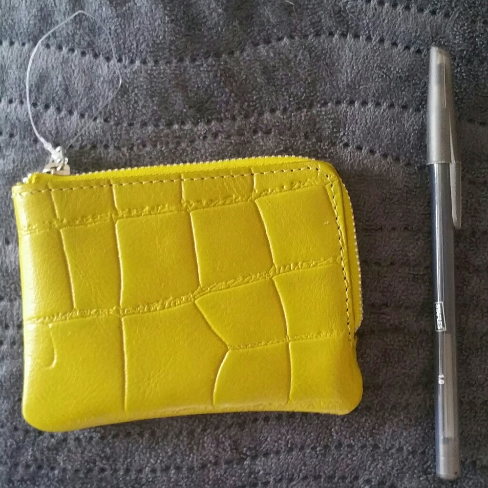 Free People Leather Coin Purse Wallet Zipper